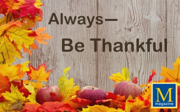 8 Compelling Reasons Why We Should Always Be Thankful - On Cover Article by Ty Howard